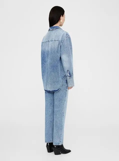 Dante Denim Shirt in Bleached Blue Anine Bing