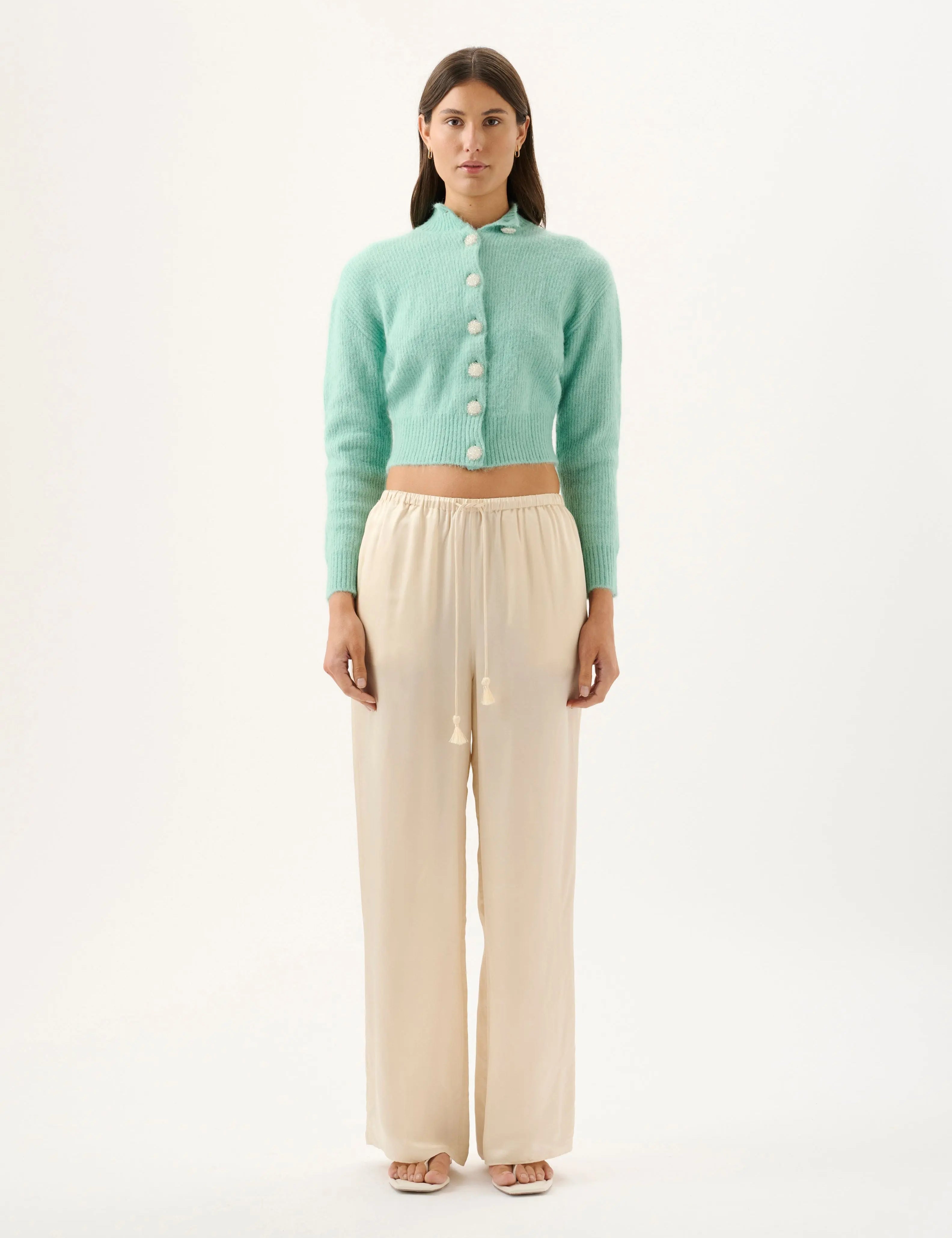 Miles Pant in Ivory Roame