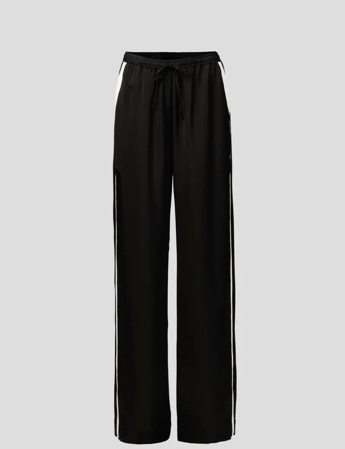 Rocky Pant in Black Cupro with White Stipe Viktoria + Woods