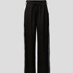 Rocky Pant in Black Cupro with White Stipe Viktoria + Woods