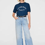 Jaylin Tee Paris in Washed Navy Anine Bing
