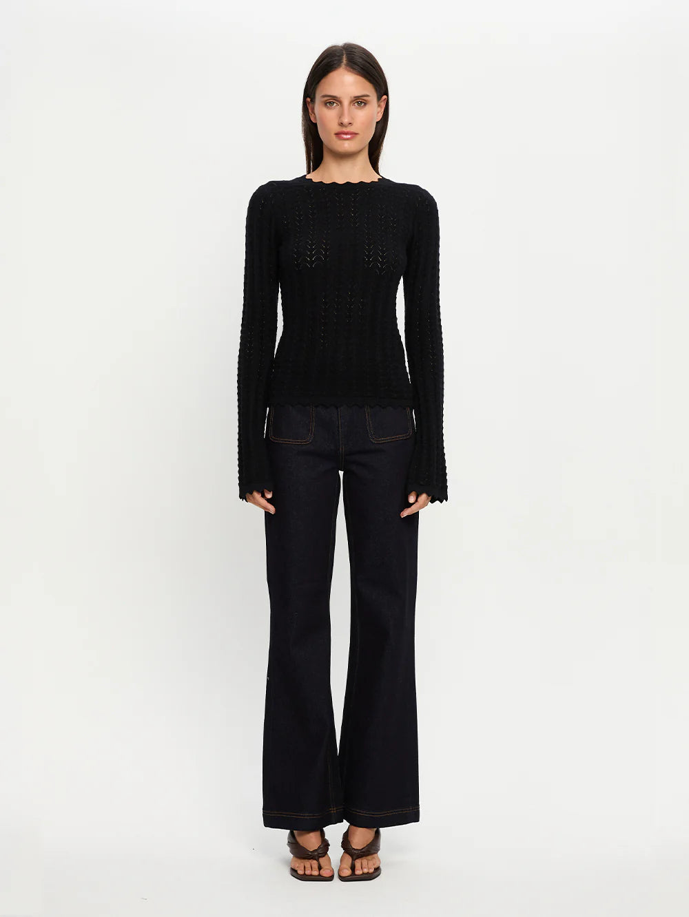 Logan Knit Top in Black Kivari