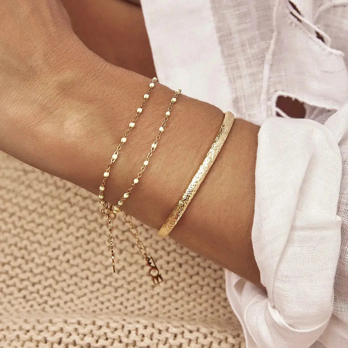 Stevie Cuff Bracelet in Gold Arms of Eve