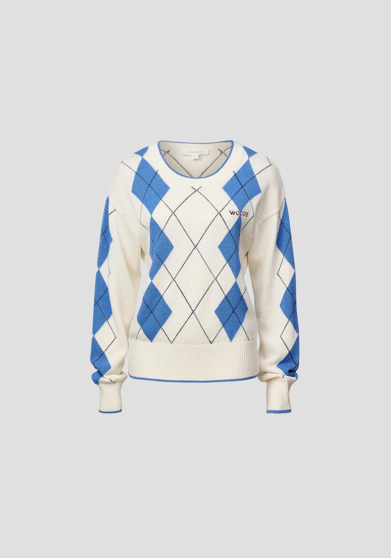 Lucky Knit Sweater in Argyle Print Viktoria + Woods