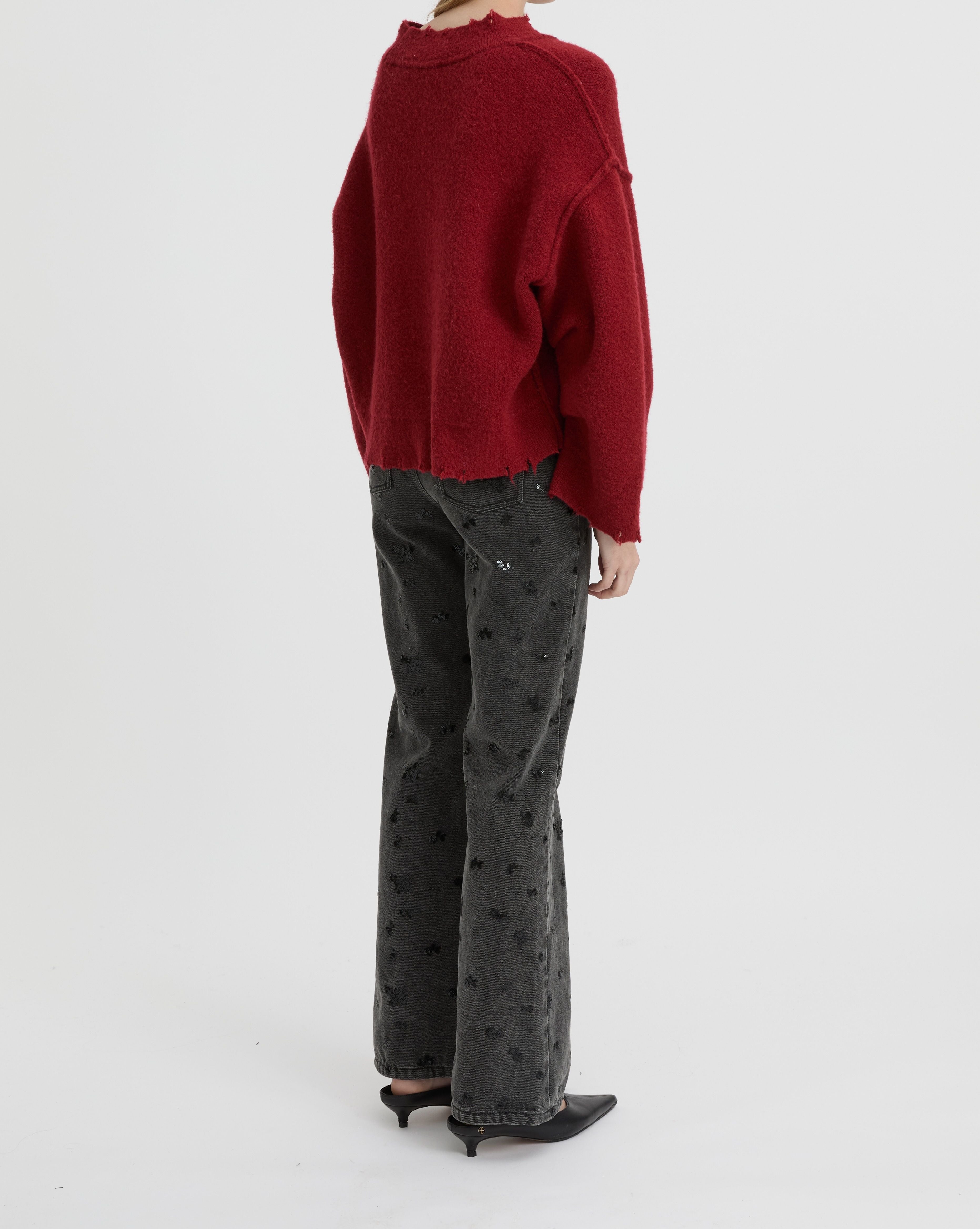 Pepa Cardigan in Burgundy Blanca