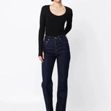 Lincoln Scooped Neck Top in Black Mossman