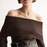 Brown off the shoulder knitted top Elka Collective at Clothlifestyle Boutique