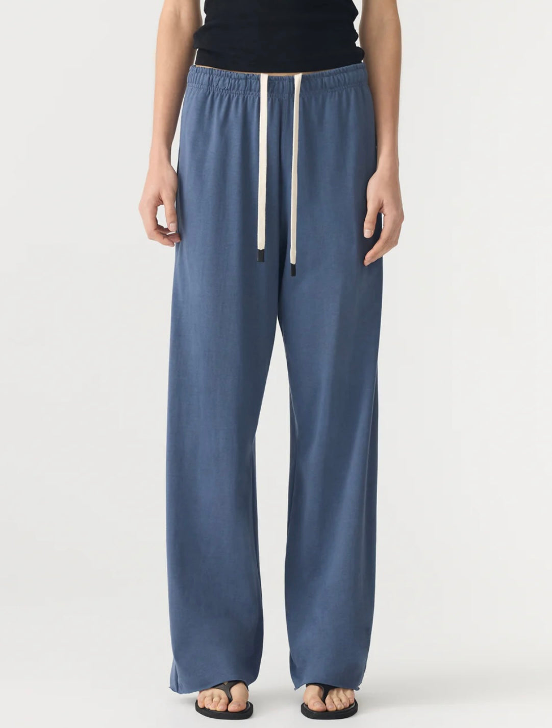 Wide leg double jersey pant in Midnight Blue Bassike