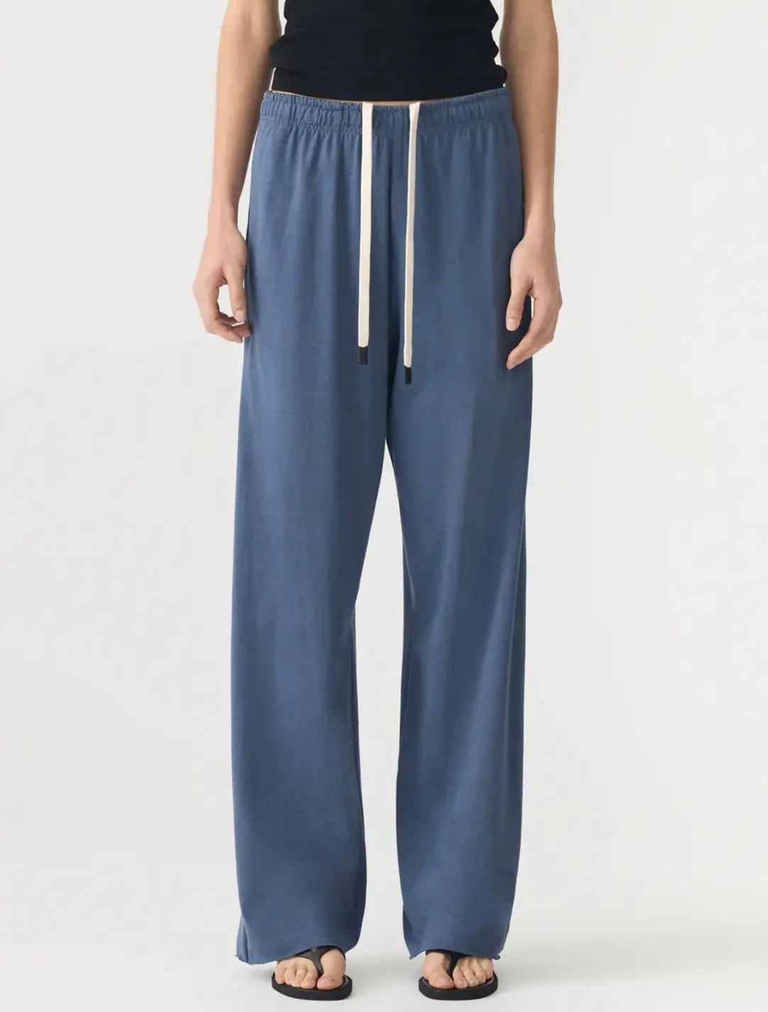 Wide leg double jersey pant in Midnight Blue Bassike