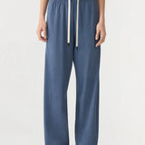 Wide leg double jersey pant in Midnight Blue Bassike