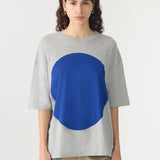 Slouch Dot Tee In Grey Marle Cobalt