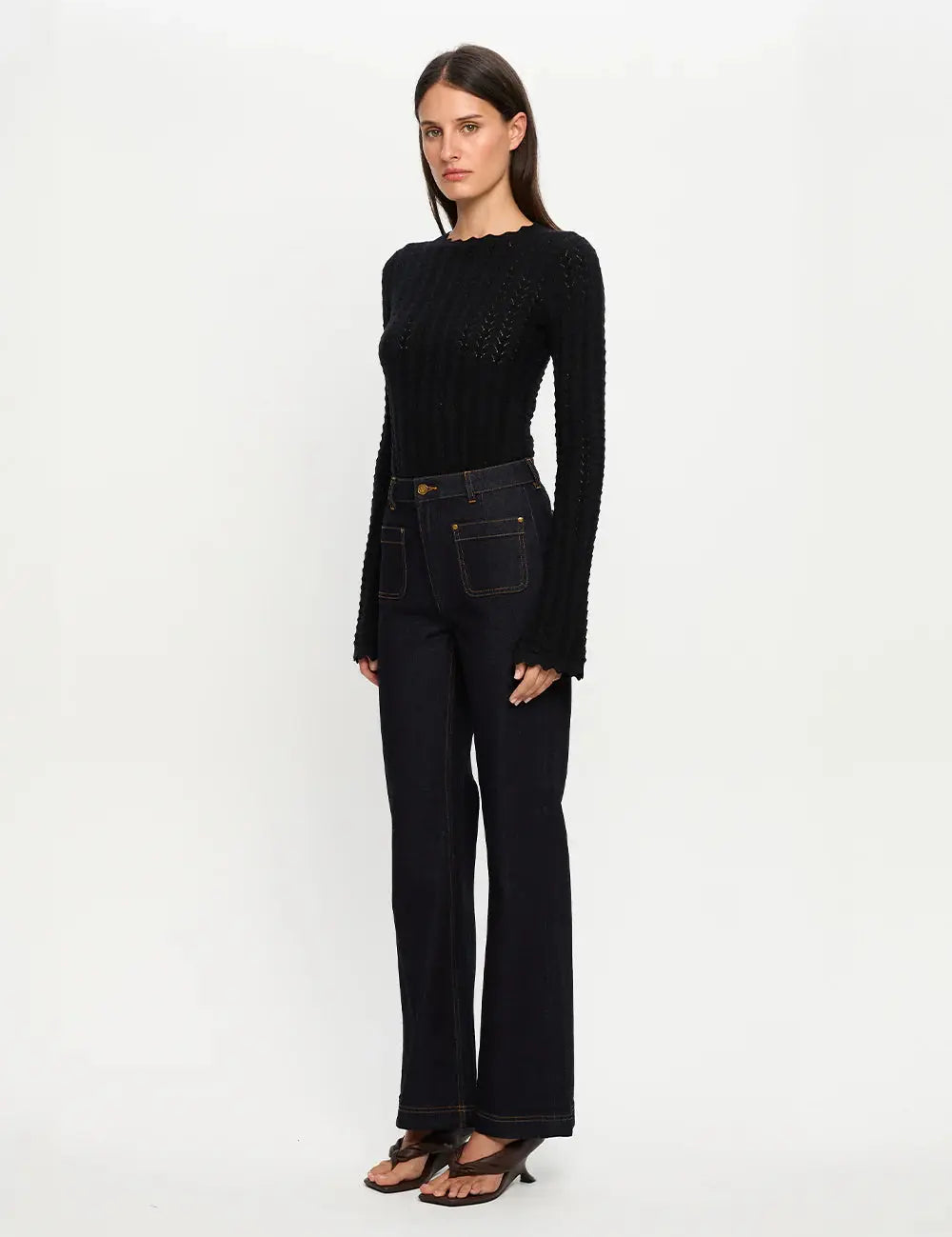 Logan Knit Top in Black Kivari