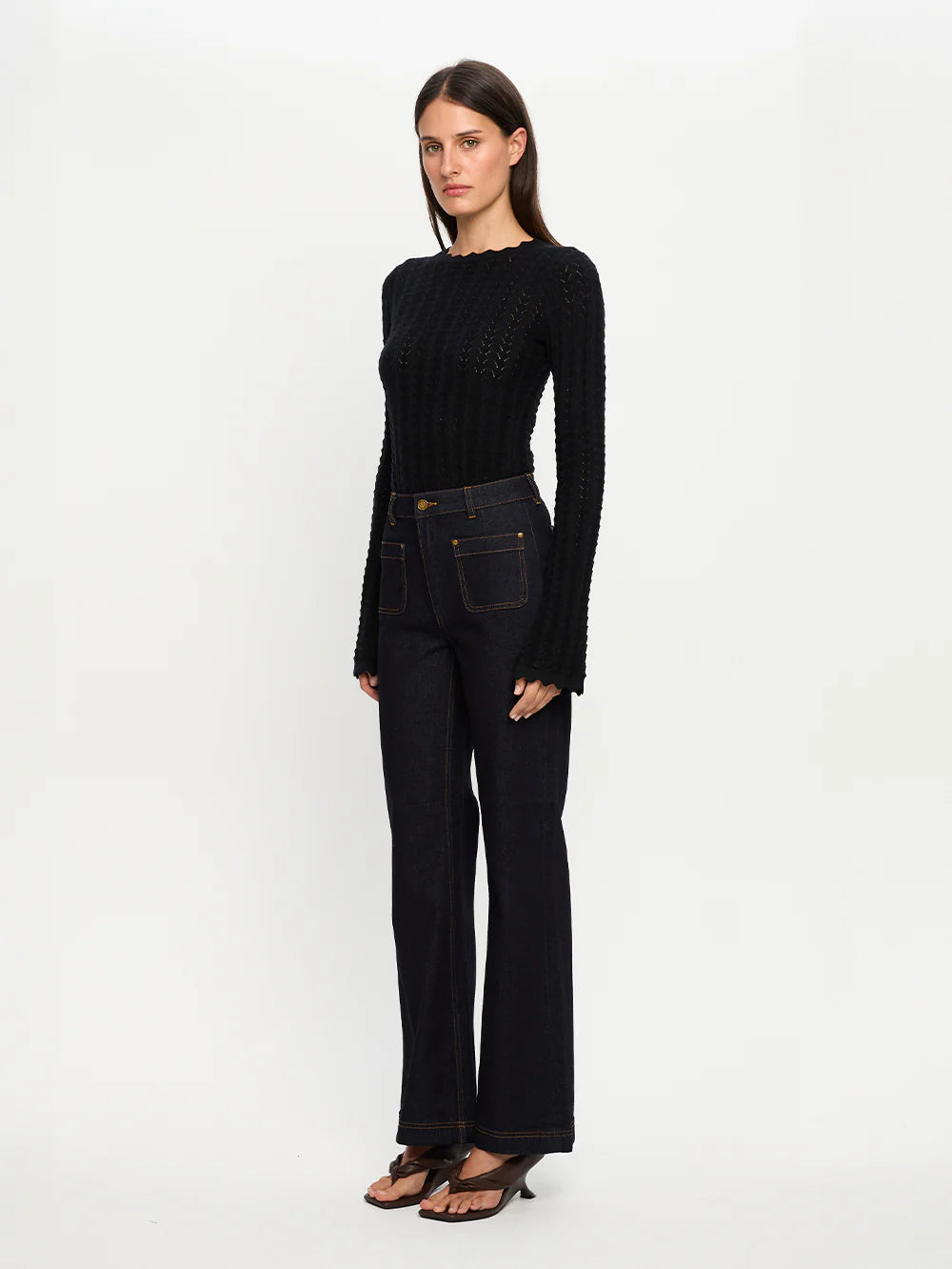 Logan Knit Top in Black Kivari