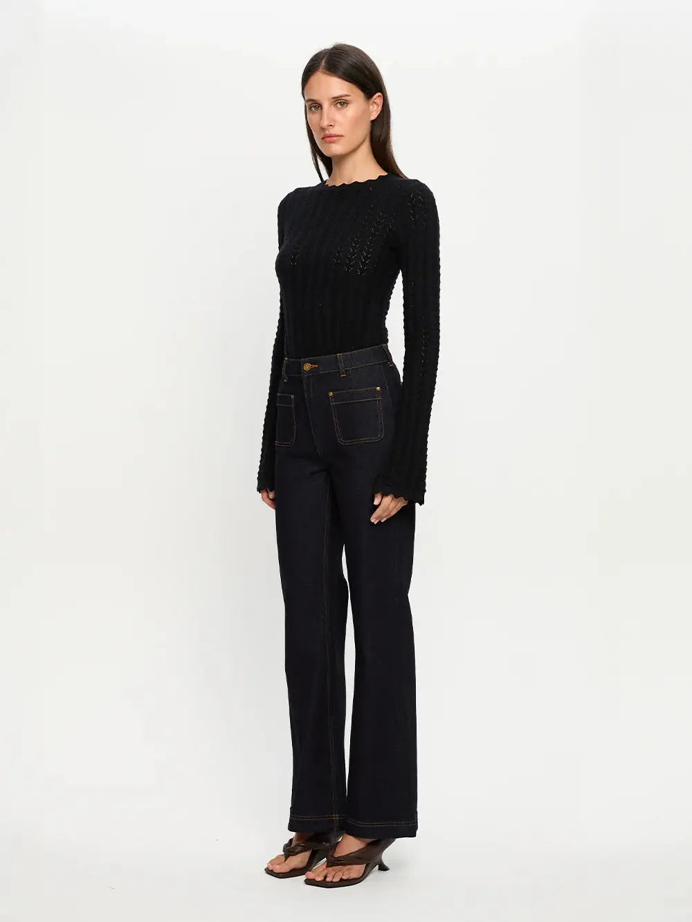 Logan Knit Top in Black Kivari