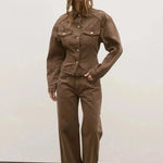 Violet Denim Jacket in Chocolate Bayse Brand