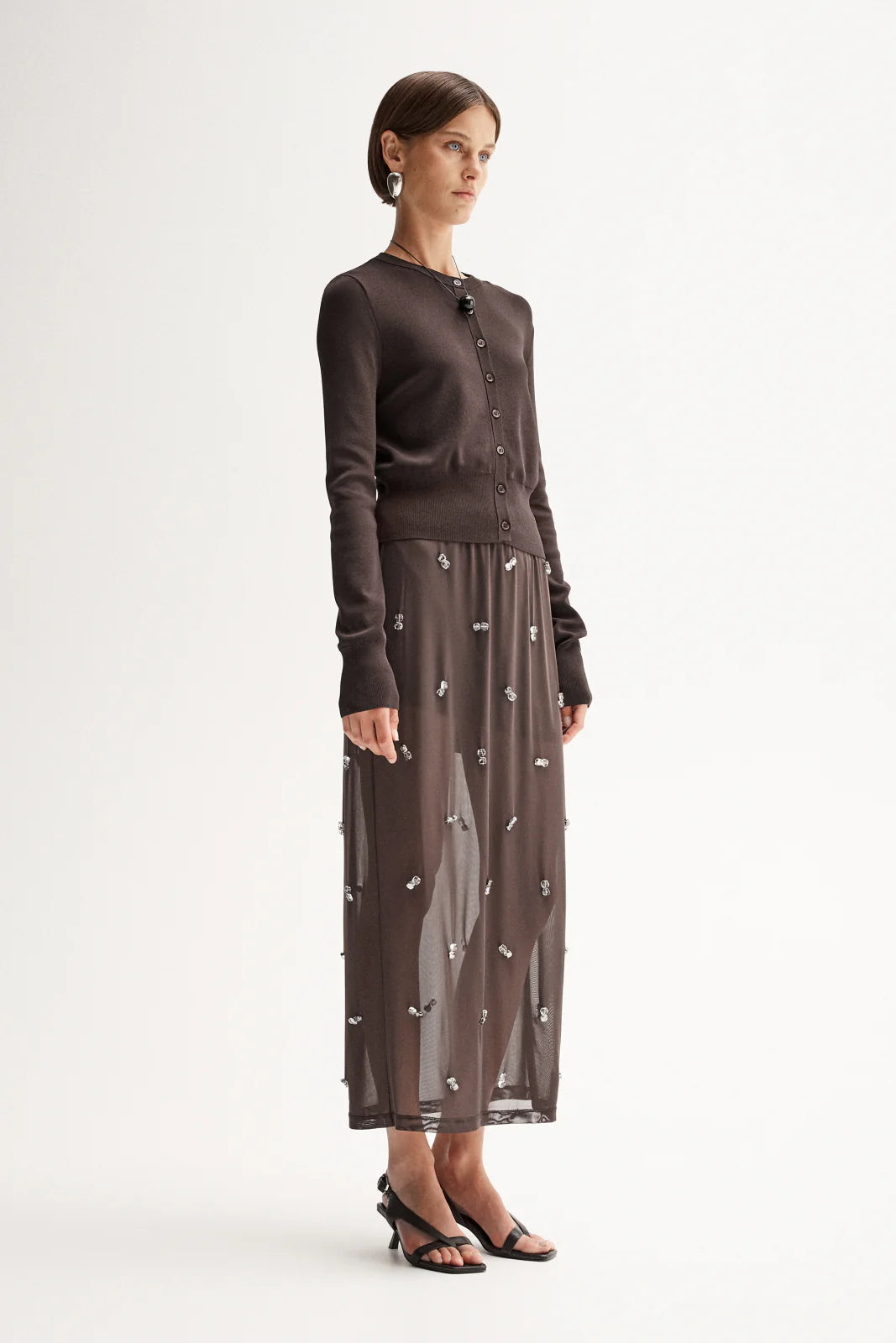 Victoria Knit Cardigan Chocolate Elka Collective