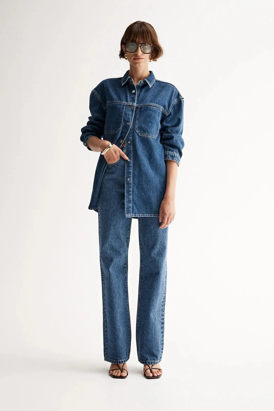 Dark denim shirt elka collective at clothlifestyle boutique