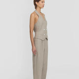 Cadence Vest - Linen Halter Neck Viktoria + Woods