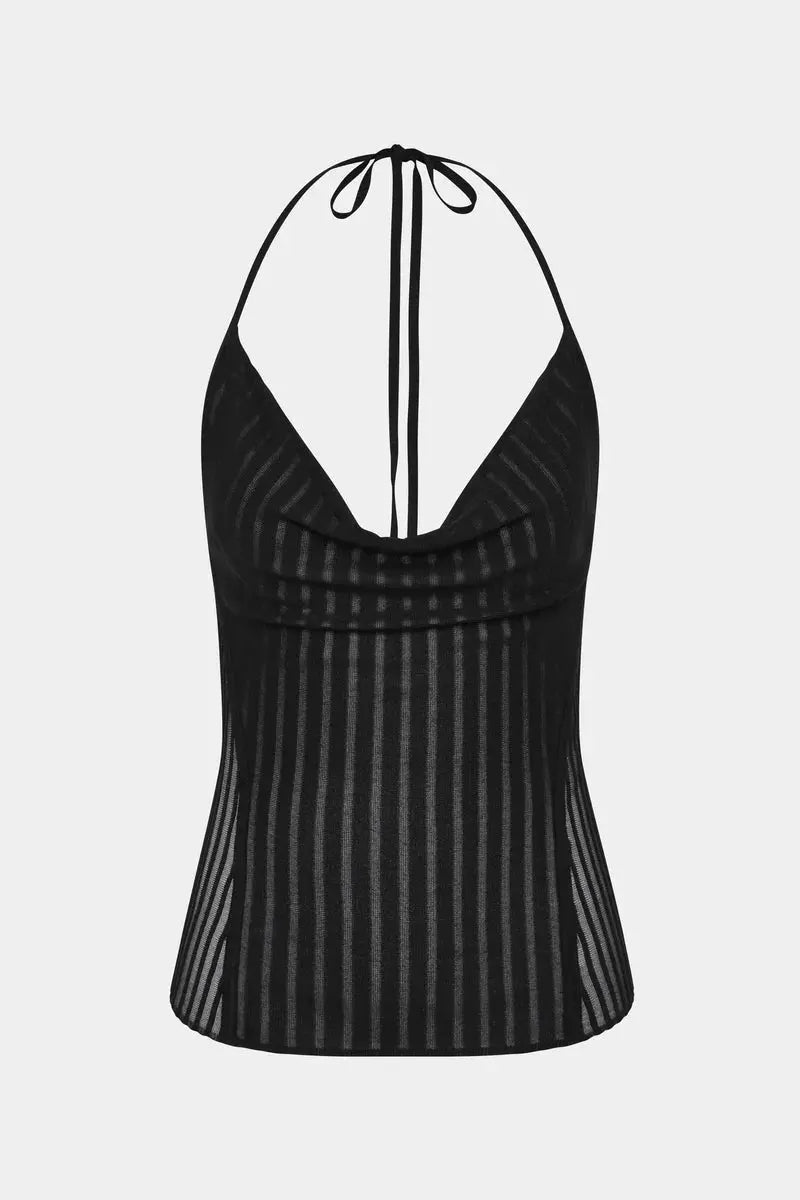 Azaria Halter Neck in Black Sir.