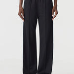 Pique Stripe Detail Pant In Black/Pale Blue Stripe Bassike