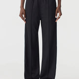 Pique Stripe Detail Pant In Black/Pale Blue Stripe Bassike