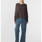 Slouch Circle Long Sleeve T-Shirt in Dark Plum Bassike