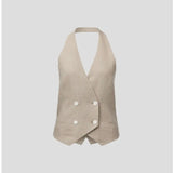 Cadence Vest - Linen Halter Neck Viktoria + Woods