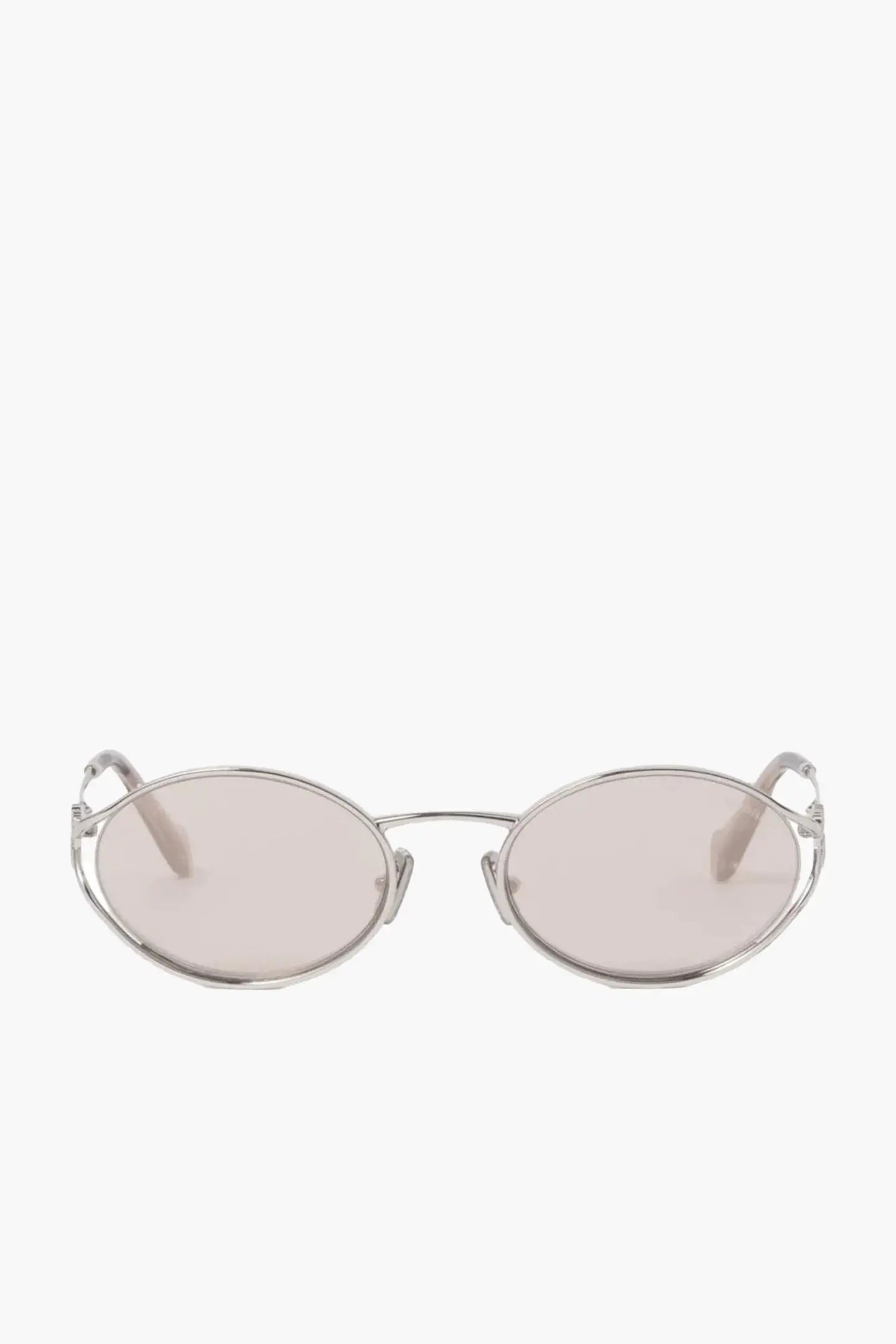 Logo Metal Oval Sunglasses by Miu Miu Miu Miu