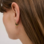 Rectangle Huggie in Gold and Gunmetal Anna Rossi