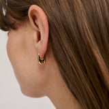 Rectangle Huggie in Gold and Gunmetal Anna Rossi