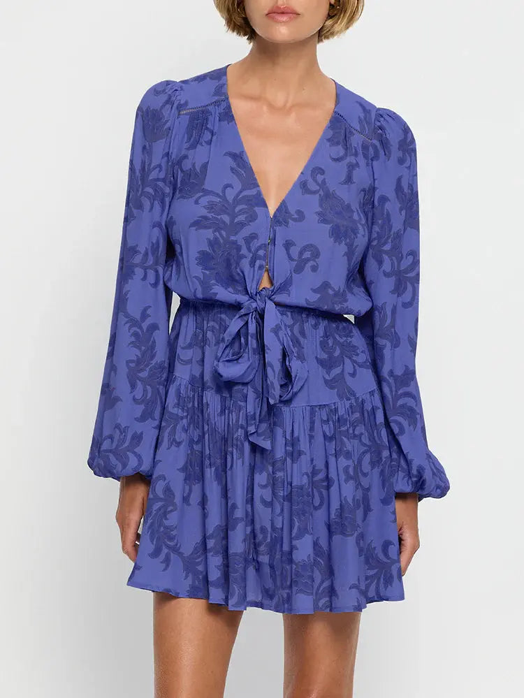 Jamie Tie Front Mini Dress Kivari