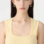 Low Scooped Rib Tank in Yellow Bassike