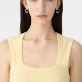 Low Scooped Rib Tank in Yellow Bassike