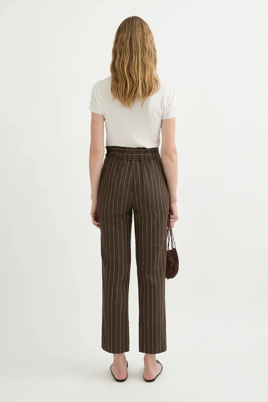 Thea Trousers in Chocolate Pinstripe Posse