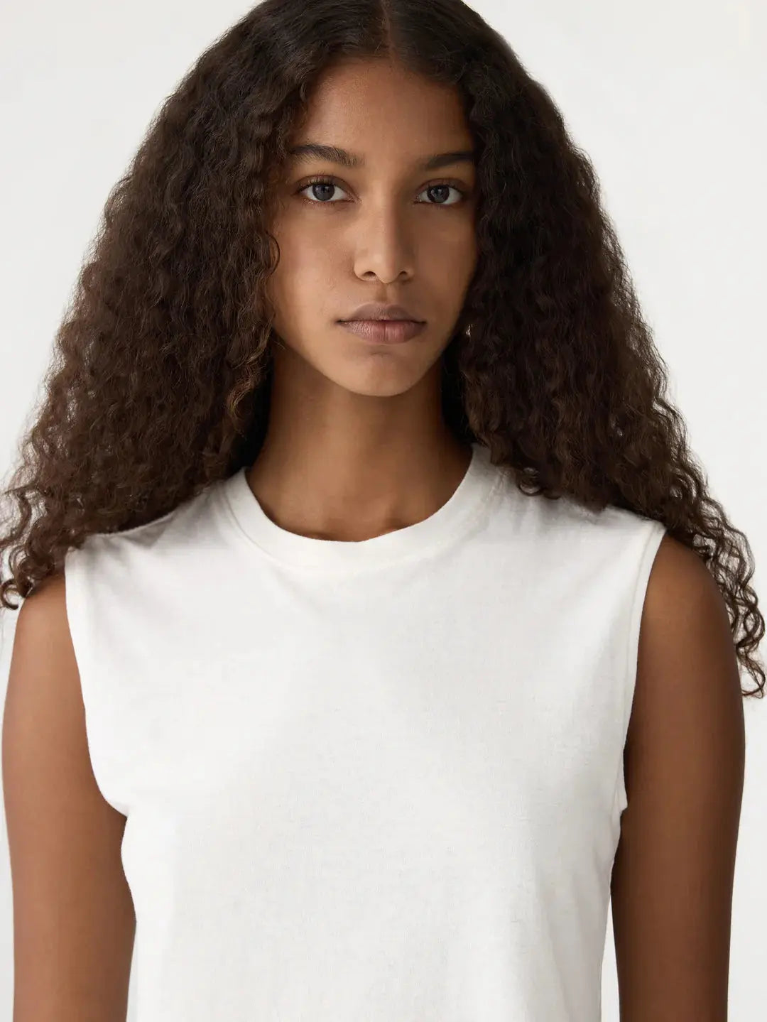 Raw Edge Baby Tank in White BASSIKE