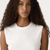 Raw Edge Baby Tank in White BASSIKE