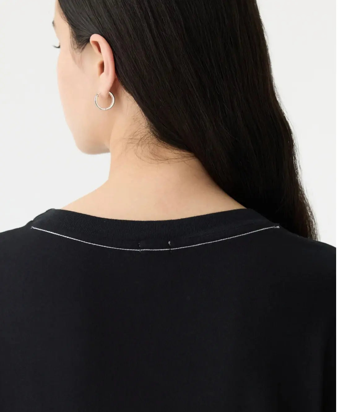 Longline T-Shirt Dress in Black BASSIKE
