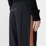 Twill Striped Detail Pant in Black and Argan Bassike