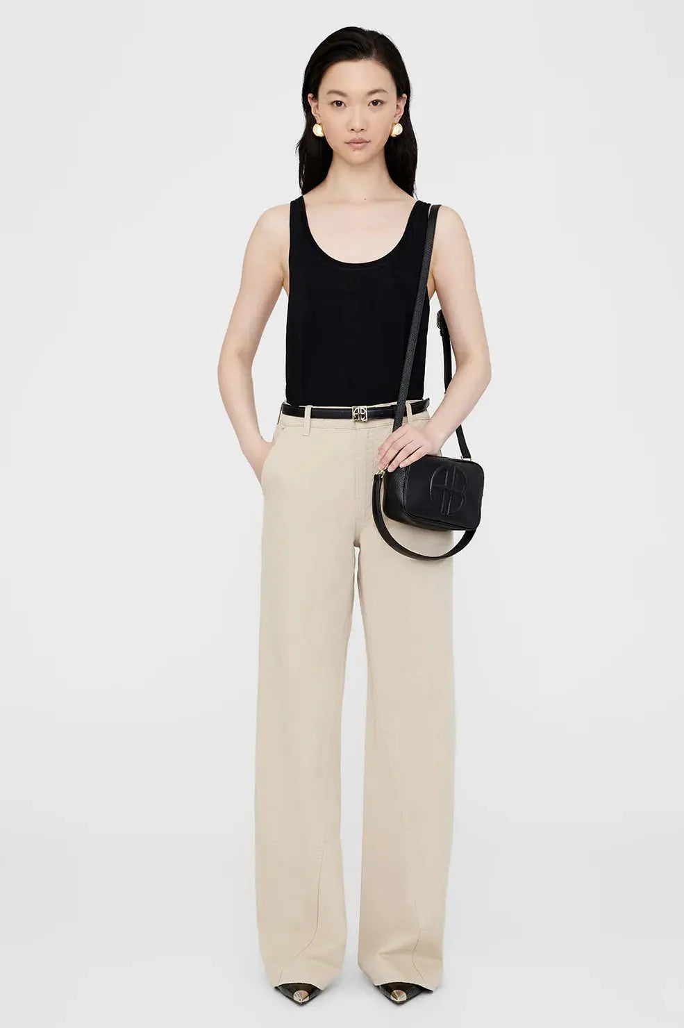 Lili Bag in Black Pebbled Anine Bing