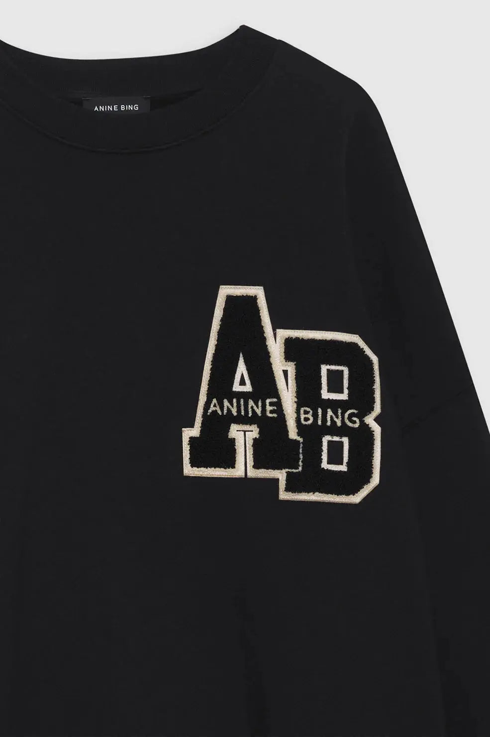 Miles Oversized Sweatshirt Letterman in Black Anine Bing