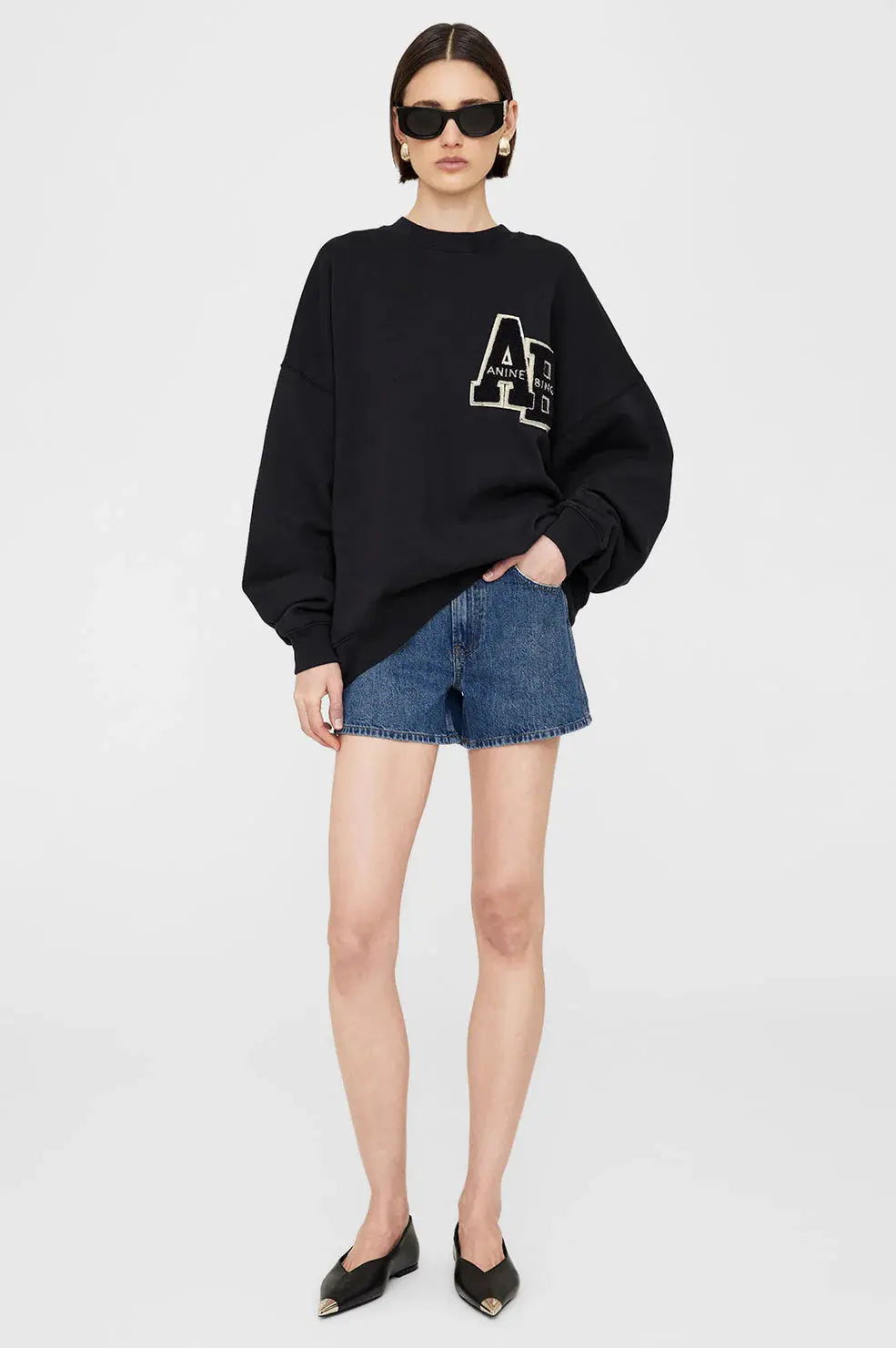 Crew neck
Anine bing letterman
Sweat
Black
At clothlifestyle boutique
