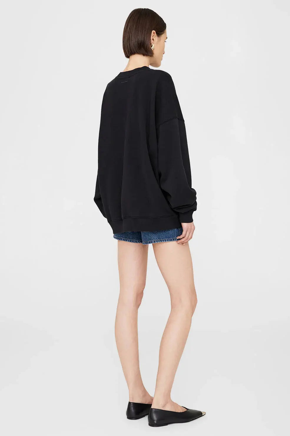 Miles Oversized Sweatshirt Letterman in Black Anine Bing