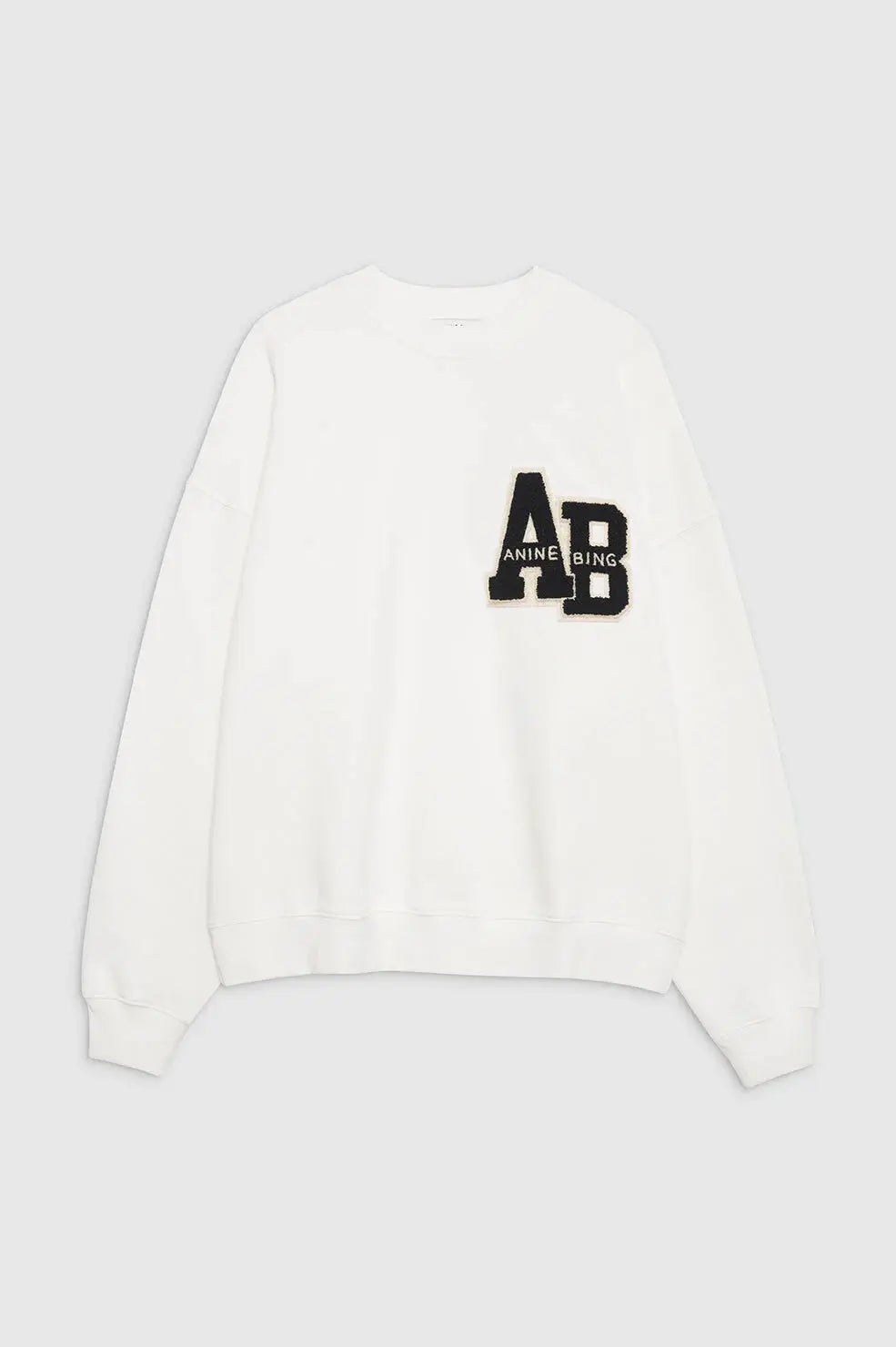 Miles Oversized Sweatshirt Letterman in Off White Anine Bing