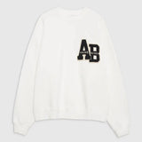 Miles Oversized Sweatshirt Letterman in Off White Anine Bing