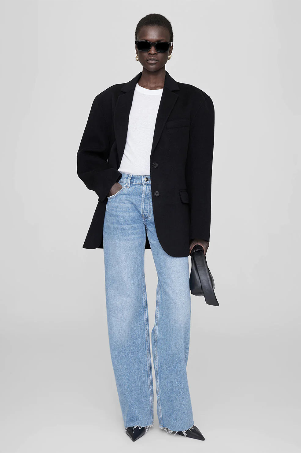 Quinn Blazer Cashmere Blend in Black