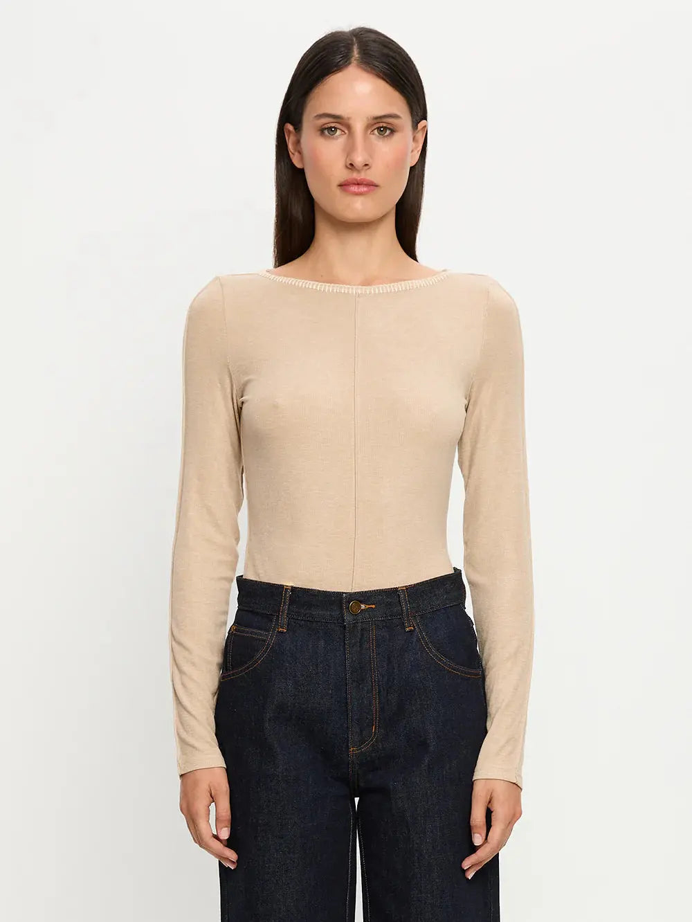 Quinn Knit Top in Taupe Kivari