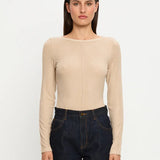 Quinn Knit Top in Taupe Kivari