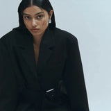 Bea Belted Blazer in Black One of Others