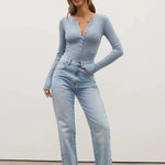 Lara Bodysuit in Blue Bayse Brand