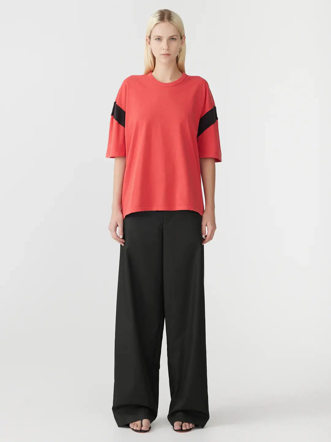 Dyed oversized rib detail t.shirt Bassike